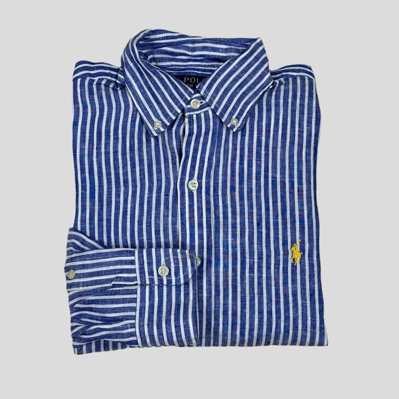 📟 RL CLASSIC FIT LINEN STRIPED SHIRT 👔 - รูปที่ 4