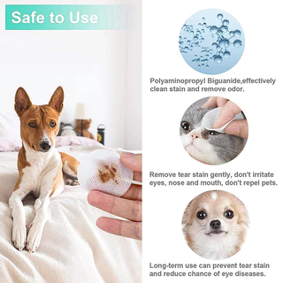 【CAT&DOG】แผ่นเช็ดคราบน้ำตาสุนัขและแมว 130 pcs ผ้าเช็ดทำความสะอาดสัตว์เลี้ยง าเช็ดตาสุนัขผ้าเช็ดทำความสะอาดตาแมว