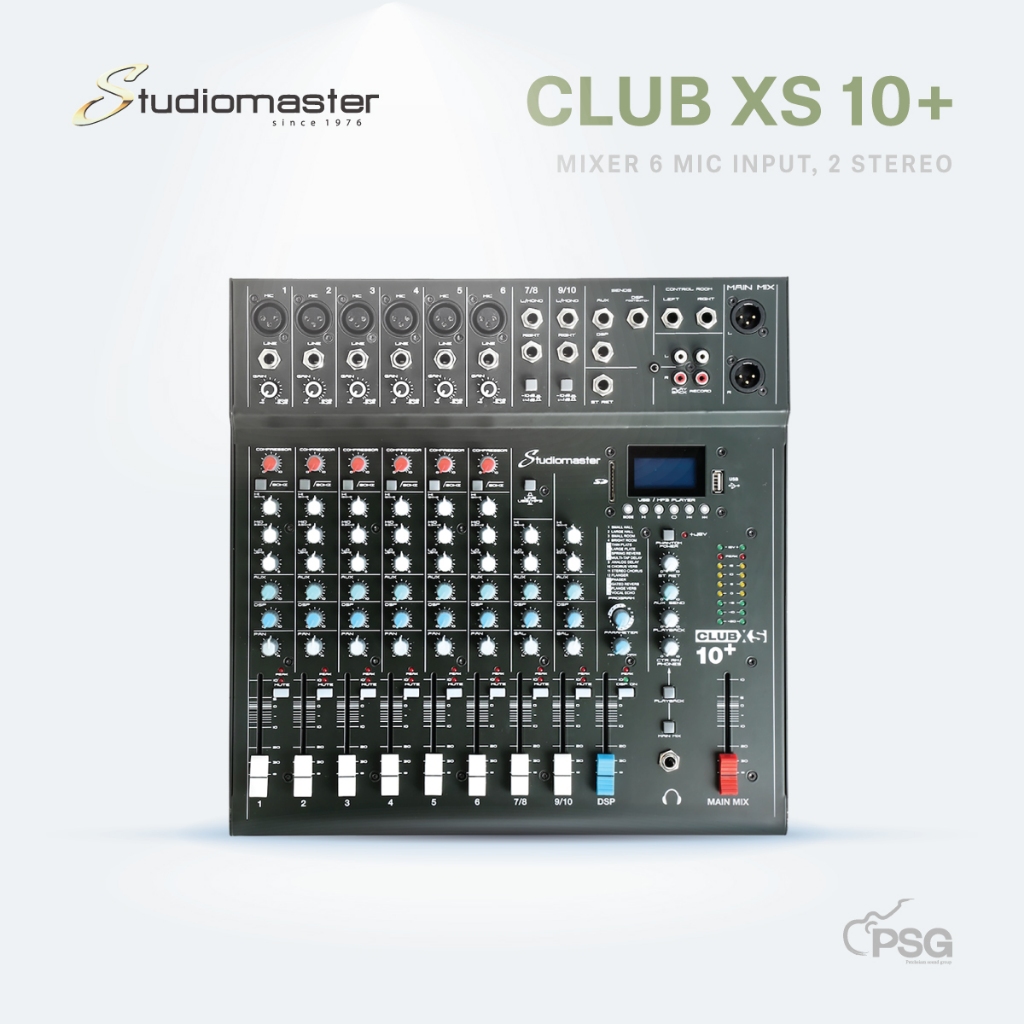 STUDIOMASTER : CLUB XS 10+ MIXER 6 MIC INPUT, 2 STEREO