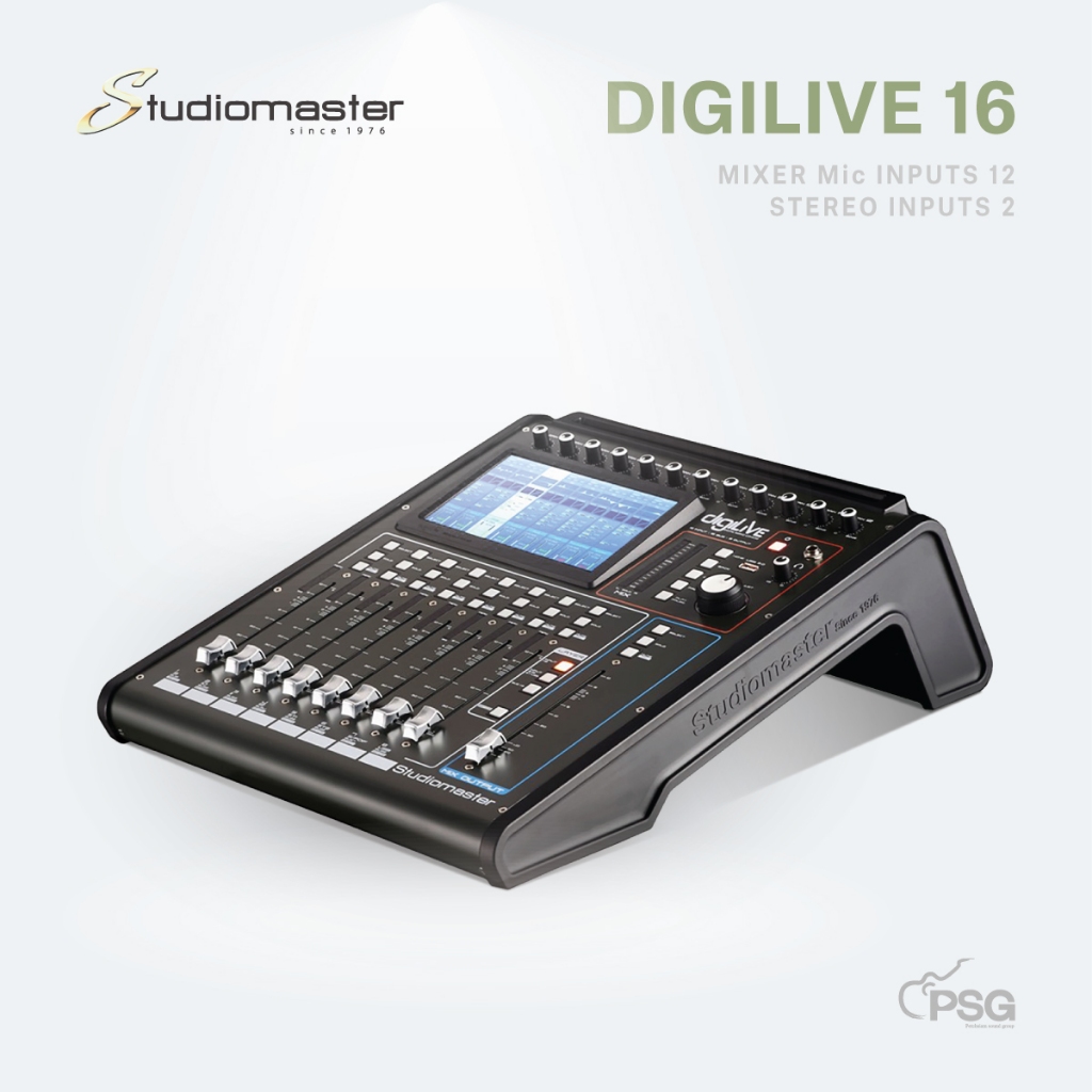 STUDIOMASTER : DIGILIVE 16 MIXER Mic Inputs: 12 Stereo Inputs: 2 ( ดิจิตอล มิกเซอร์ )