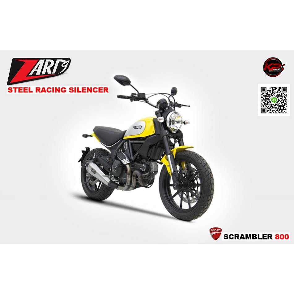 ท่อ ZARD FOR DUCATI SCRAMBLER 800 (STEEL RACING SILENCER) สลิปออน