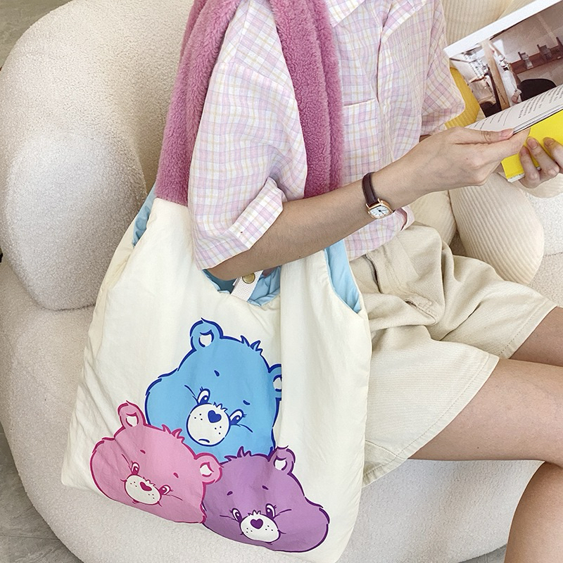กระเป๋าผ้านุ่มลาย Carebears สายขน