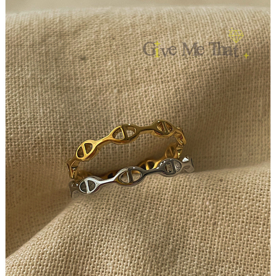 แหวนสแตนเลสแท้ แหวนมินิมอล สไตล์minimal เครื่องประดับแฟชั่น รุ่น CD Ring Givemethat