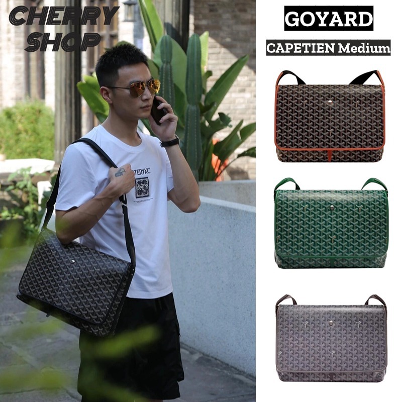 🍒GOYARD CAPETIEN Medium Messenger Bag กระเป๋าสะพายข้างผู้ชาย