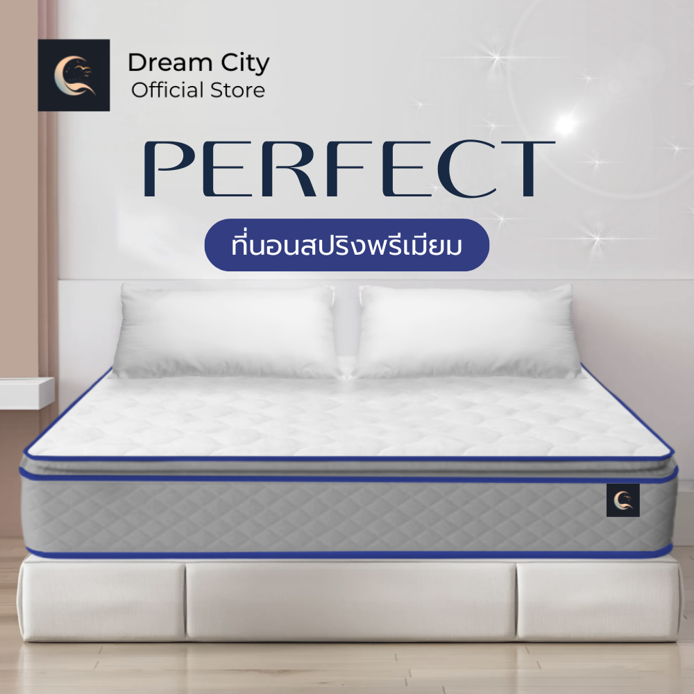 Dreamcity แพ็คใส่กล่อง รุ่น Perfect หนา  8 นิ้ว ที่นอนสปริง นุ่มเด้ง รองรับสรีระได้ดี [แพ็คใส่กล่อง]