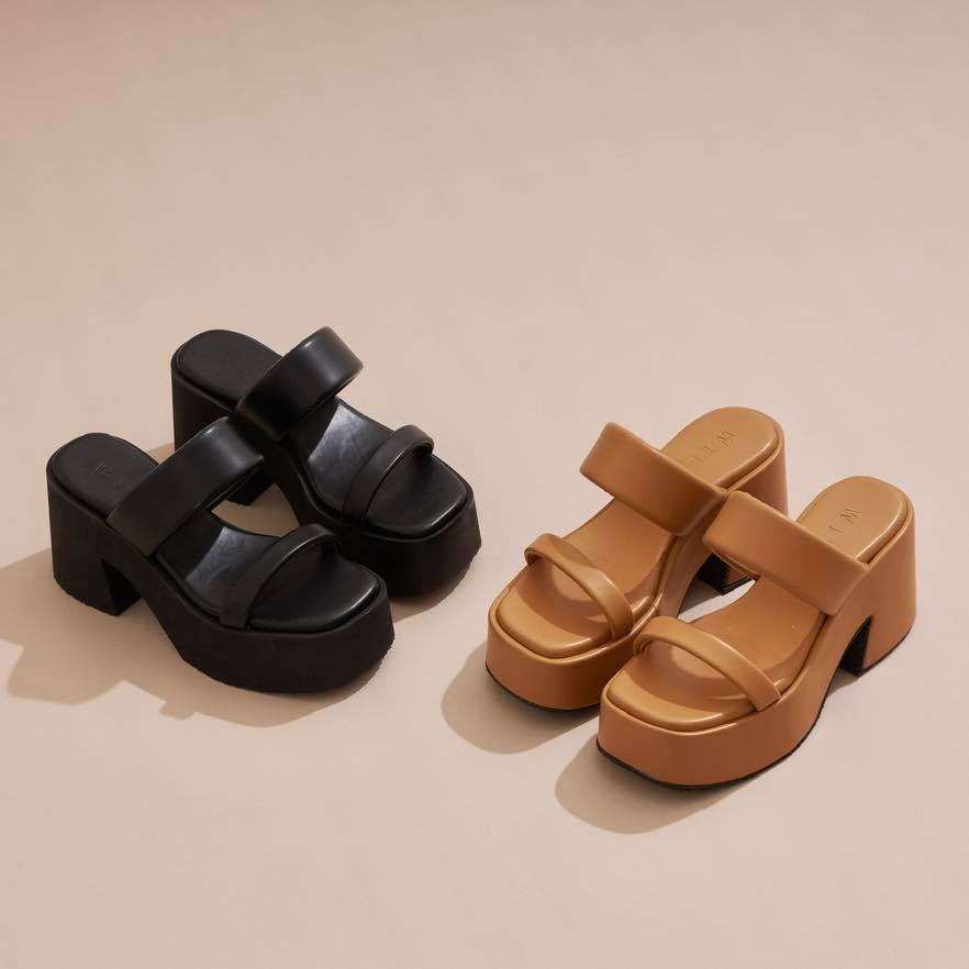 WILA SHOE รองเท้าส้นตึกผู้หญิง สไตล์เกาหลีรุ่นชิฟฟ่อน🌷|พร้อมส่ง รองเท้าผู้หญิง