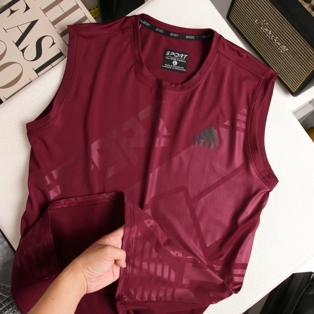 เสื้อกีฬาสกรีนSPORT ผ้านุ่มลื่น ใส่สบาย แขนกุด มีไซ M L XL XXL 3XL