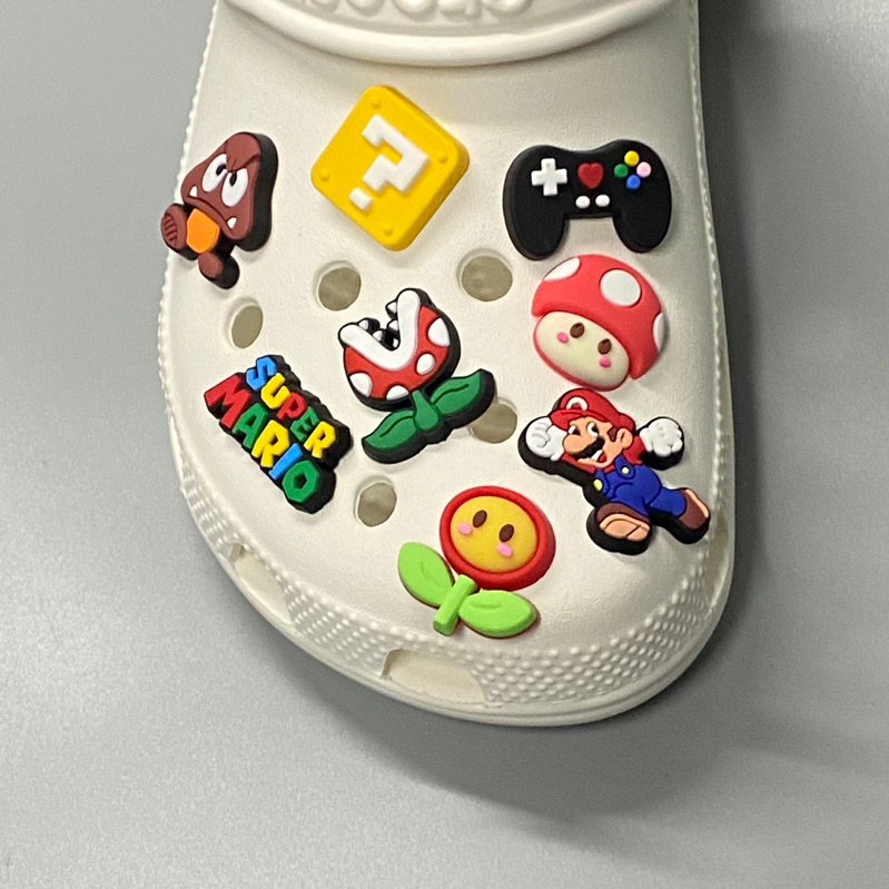[Set Mario ]พร้อมส่งจากไทย ตัวติดรองเท้าหัวโต สำหรับใส่หัวโตรูใหญ่ทุกยี่ห้อ