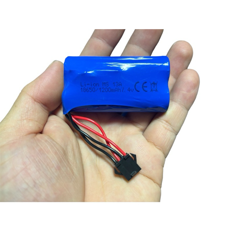 แบตเตอรี่สำรองรถแม็คโครบังคับวิทยุHuina1535/Huina1573 ความจุ7.4V 1200mAh แจ็คดำ4สาย(ของใหม่)