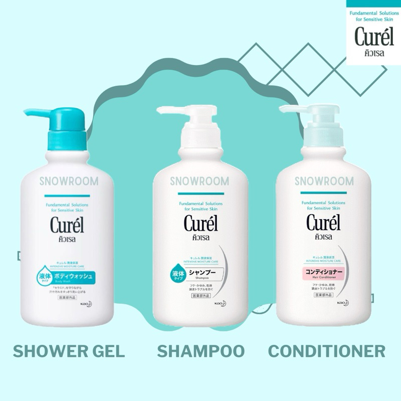[Curel] Curel Intensive Moisture Shampoo & Conditioner สำหรับหนังศีรษะบอบบางแพ้ง่าย ขนาด 420 ML