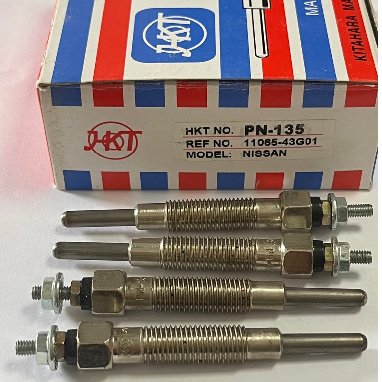 หัวเผา Big-M HKTแท้ PN-135 MADE IN JAPAN ใช้กับรถ นิสสันบิ๊กเอ็ม NISSAN TD23-27แกน5มิล เกลียว10มิล ยาว90มิล(ราคาต่อ1หัว)
