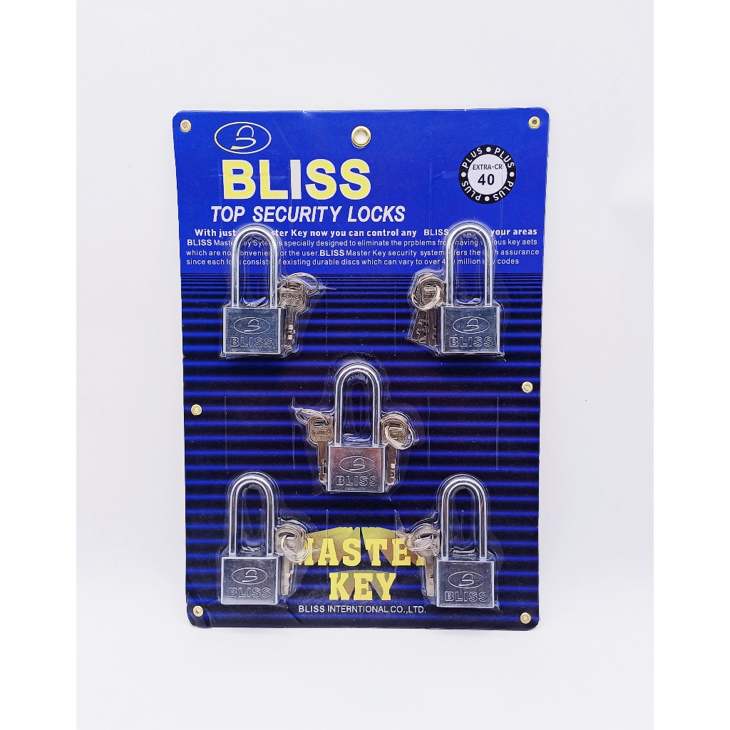 BLISS ชุดแม่กุญแจหลายดอก สามารถใช้ร่วมกันได้ แข็งแรงคุณภาพดีทนทาน ไม่เป็นสนิม