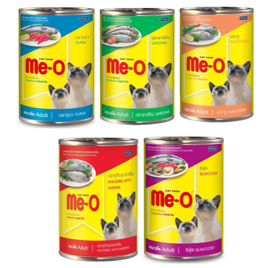 Me-O เพ้าช์ กระป๋อง อาหารแมว 400g (1 ลัง มี 24 กระป๋อง)