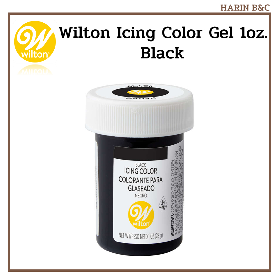 สีเจล สีดำ ตราวิลตัน 1ออนซ์ (28กรัม) Wilton Icing Black Color 28g