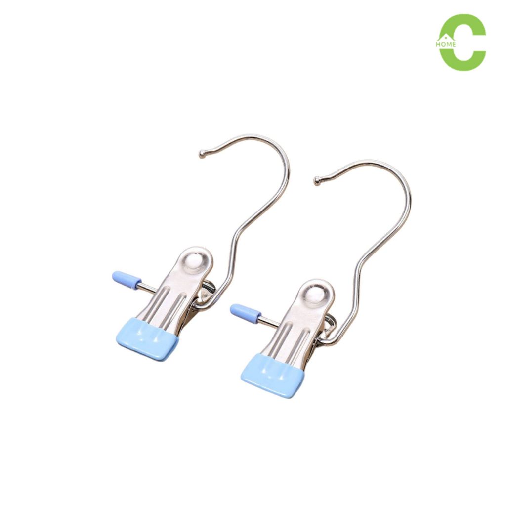 HOMEC ที่หนีบผ้าสเตนเลส คลิปเก็บเสื้อผ้า Hook Clip ประหยัดพื้นที่ 5ชิ้น 10ชิ้น เหมาะสำหรับหนีบ
