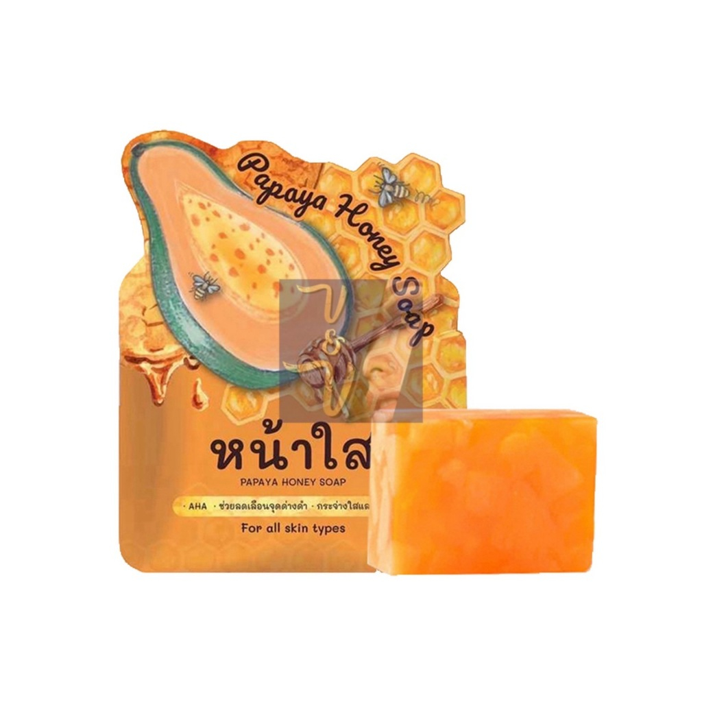 (60g.) Papaya Honey Soap สบู่มะละกอ น้ำผึ้ง