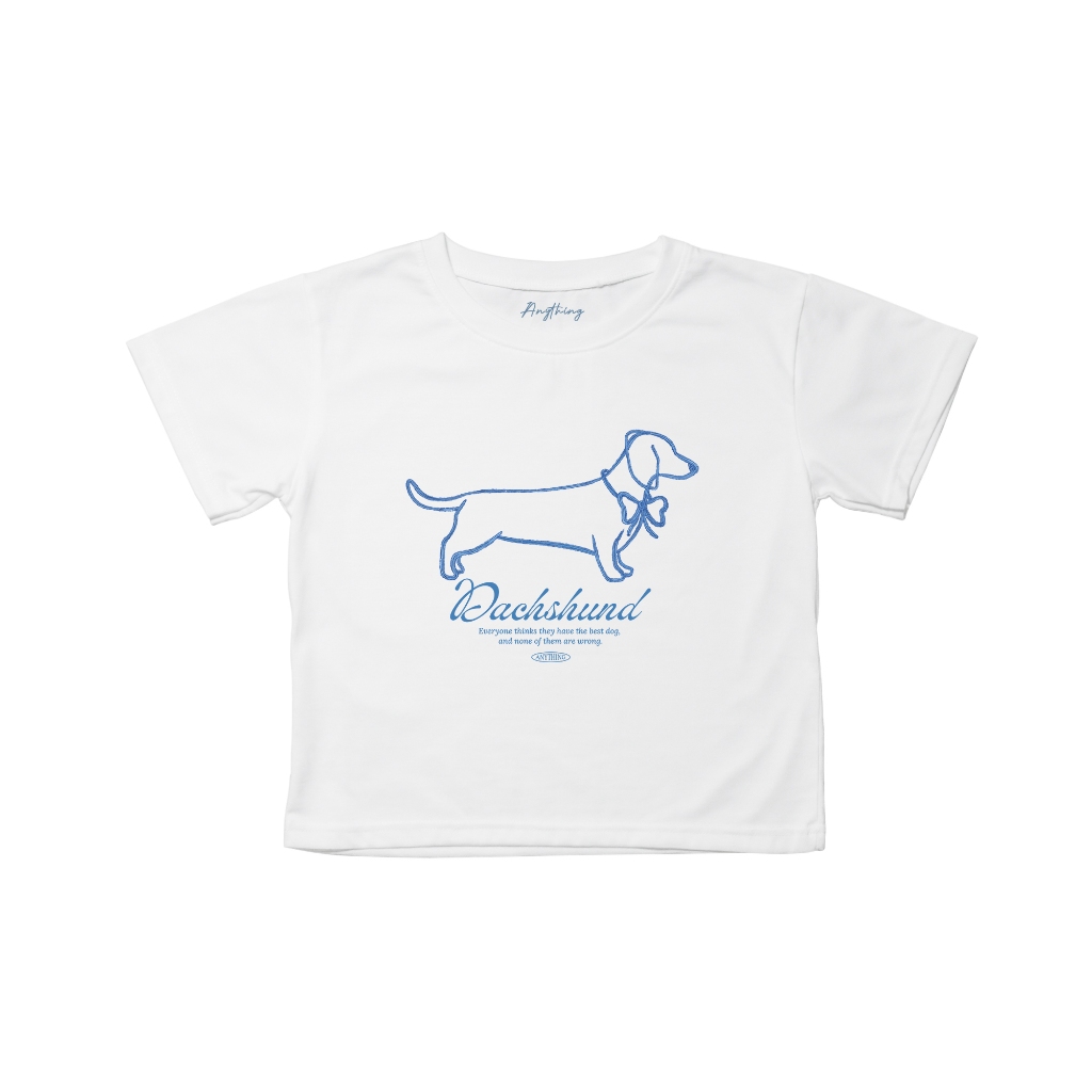 (ส่งด่วน) Dachshund Blue เสื้อครอป น่ารักใส่ง่าย ผ้านุ่มใส่สบาย ใส่ได้ในทุกๆวัน ผ้าCotton