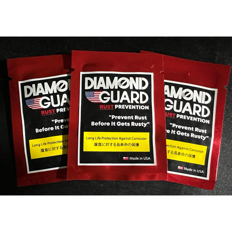 DiamondGuard - แผ่นป้องกันสนิม x3 Rust Prevention ใส่ในกล่องปืน กล่องเครื่องมือ กล่องเหล็ก ชุด 3 ชิ้น