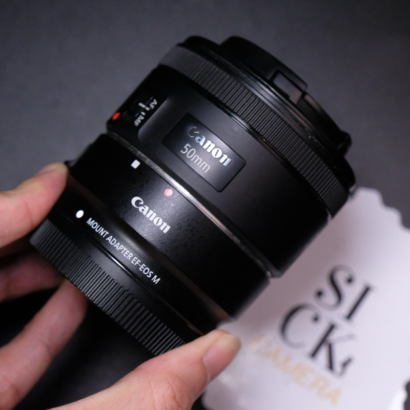 Canon 50mm f1.8 stm+Adapter ef-eos m (มือสอง)