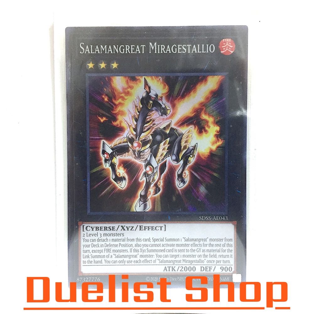 Salamangreat Miragestallio (SR) Monster Fire Rank3 [Cyberse/Xyz/Effect] ชุด SDSS-AE043 การ์ดยูกิโอ (