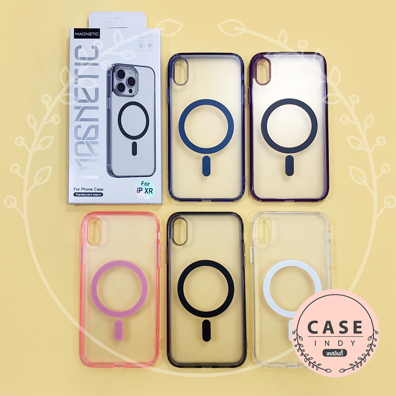 เคสขอบสี นิ่มหลังแข็งใส แม่เหล็ก ไอโฟน X/Xs XR XsMax 11 11PROMAX ขึ้นไป