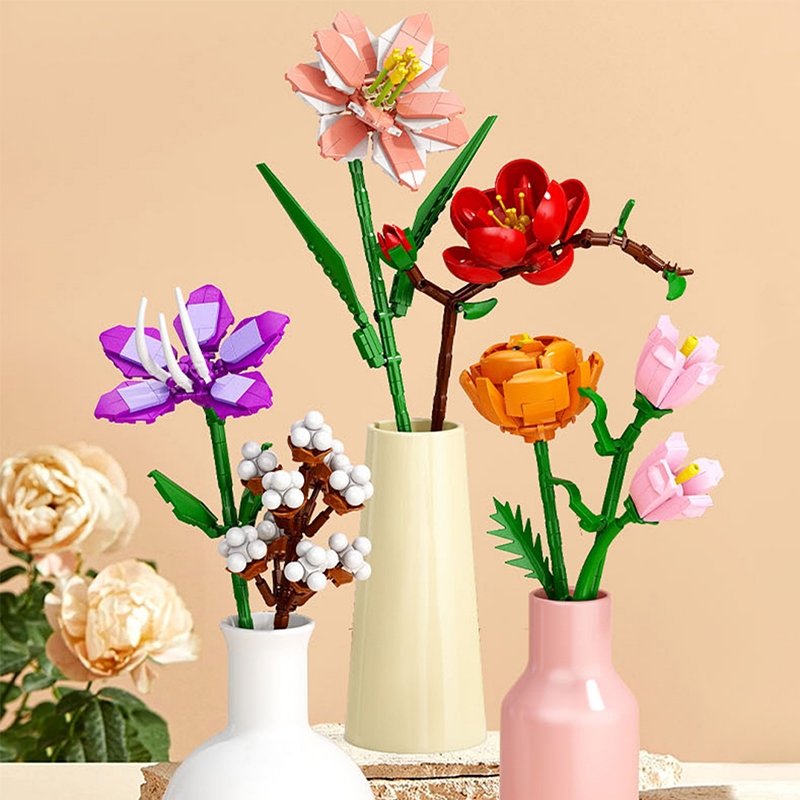 🌷พร้อมส่ง🌷ตัวต่อดอกไม้ ช่อดอกไม้ 48 ตัว มีหลายแบบ ของเล่นเด็ก ของขวัญวันเกิด - รูปที่ 4