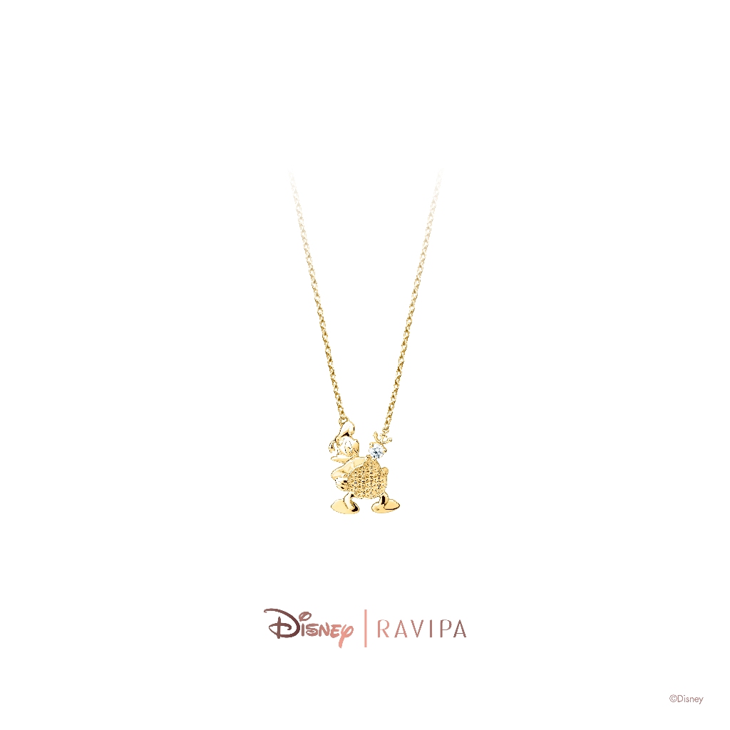 Ravipa | Gold 90th Birthday Donald Duck Signature Necklace