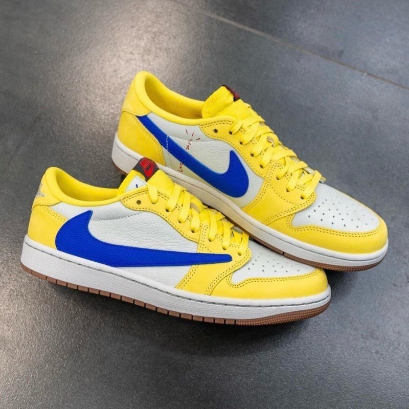 (Video) Nike W Jordan 1 Retro Low OG SP Travis Scott "Canary" แท้ 100%