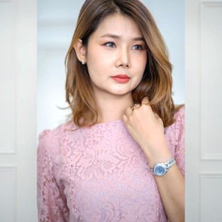 เสื้อลูกไม้ลูกไม้กุญชรลายฉลุ คอกลม แขนสามส่วน เสื้อออกงานบุญ…