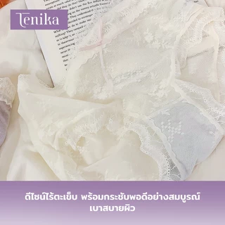 TENIKA กางเกงในผู้หญิง ลูกไม้ ตาข่ายระบายอากาศ ยืดหยุ่นสูง ยืดเยอะไม่บาดขา กางเกงชั้นในหญิง Kni-044