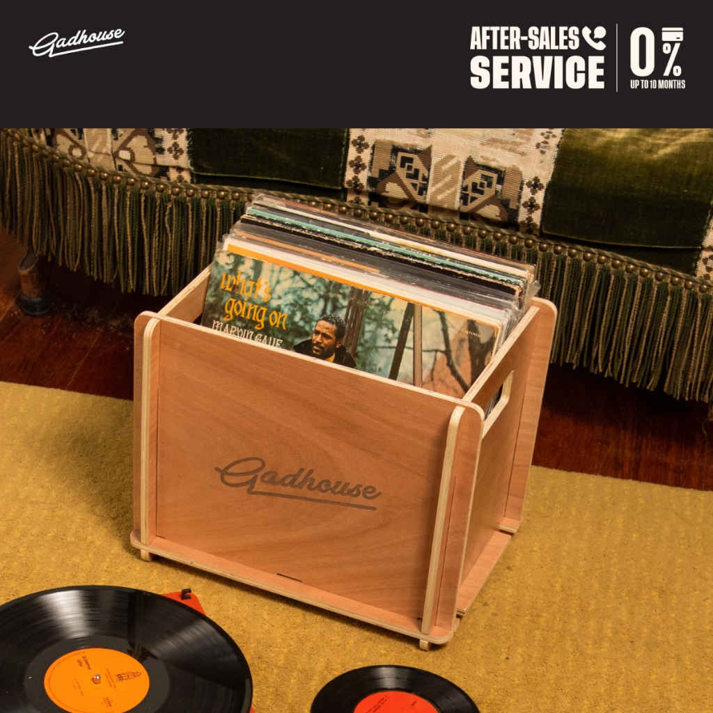 [ซื้อ 2 ชิ้น ลดเพิ่ม 10%] Gadhouse Vinyl Storage Crate ลังไม้เก็บแผ่นเสียงไวนิล สามารถใส่แผ่นเสียงได้มากถึง 40 แผ่น