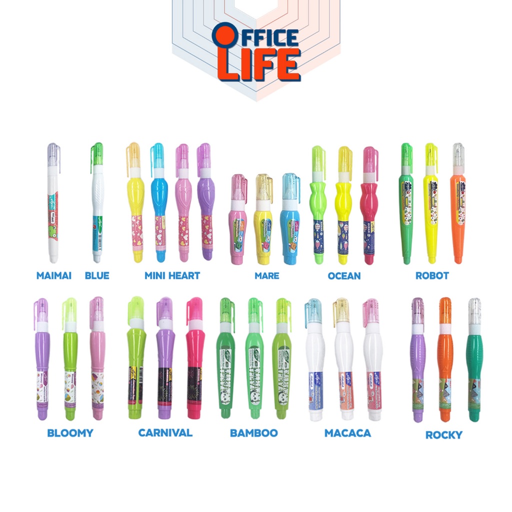 Elfen (เอลเฟ่น) ปากกาลบคำผิด เอลเฟ่น ขนาด 4 มล (สุ่ม 1 ด้าม / คละลาย / คละรุ่น  