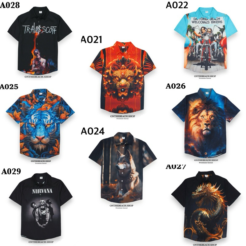 (BrandTHAI x ONTHEBEACH) เสื้อฮาวาย-ลายต่อ Custom Design By ONTHEBEACH  (ผลิตลายละ100ตัว)