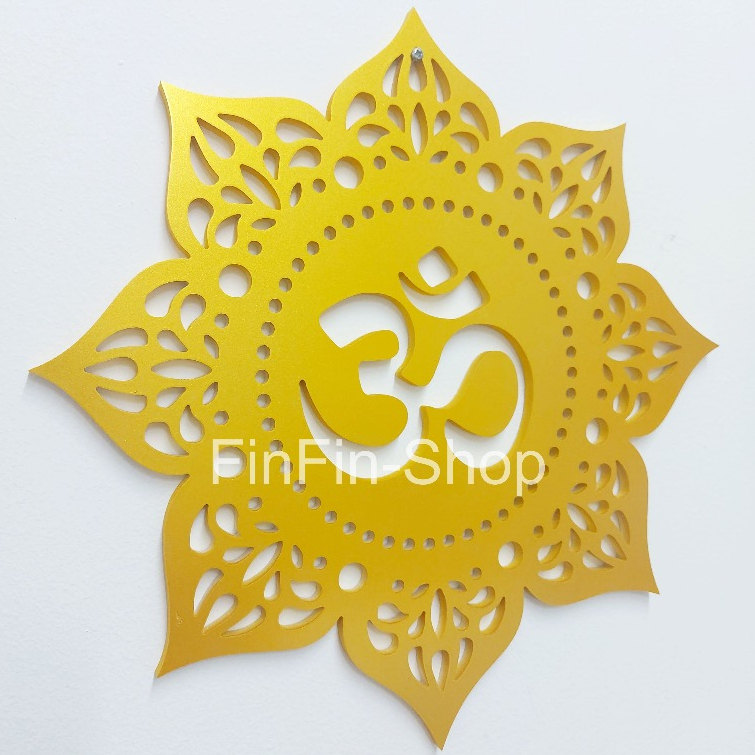 ฉลุลายสัญลักษณ์โอม เสริมสิริมงคล ติดหิ้งพระ ร้านค้า หรือตกแต่งทั่วไป