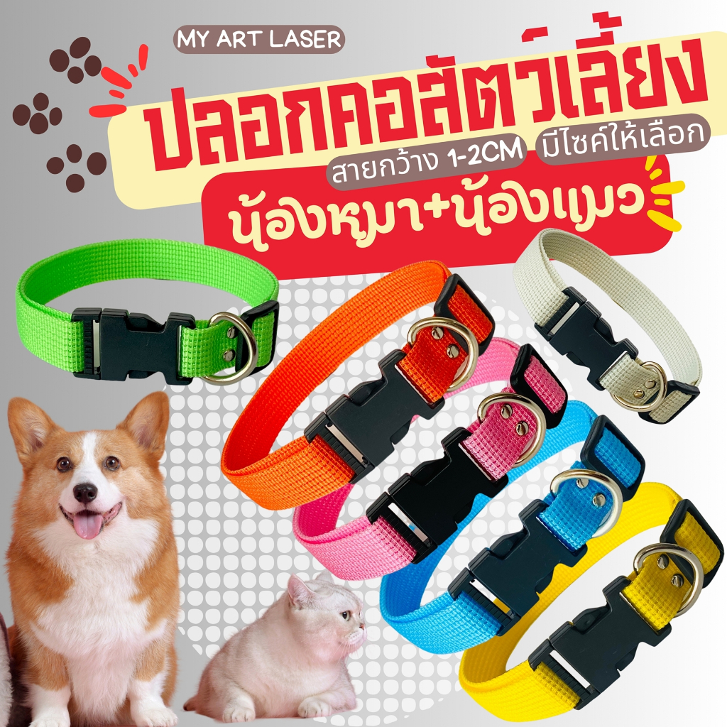 ปลอกคอแมว สุนัข สร้อยสัตว์เลี้ยง ปรับขนาดได้ พร้อมกระดิ่งคละสี สินค้าส่งจากไทย (B12)