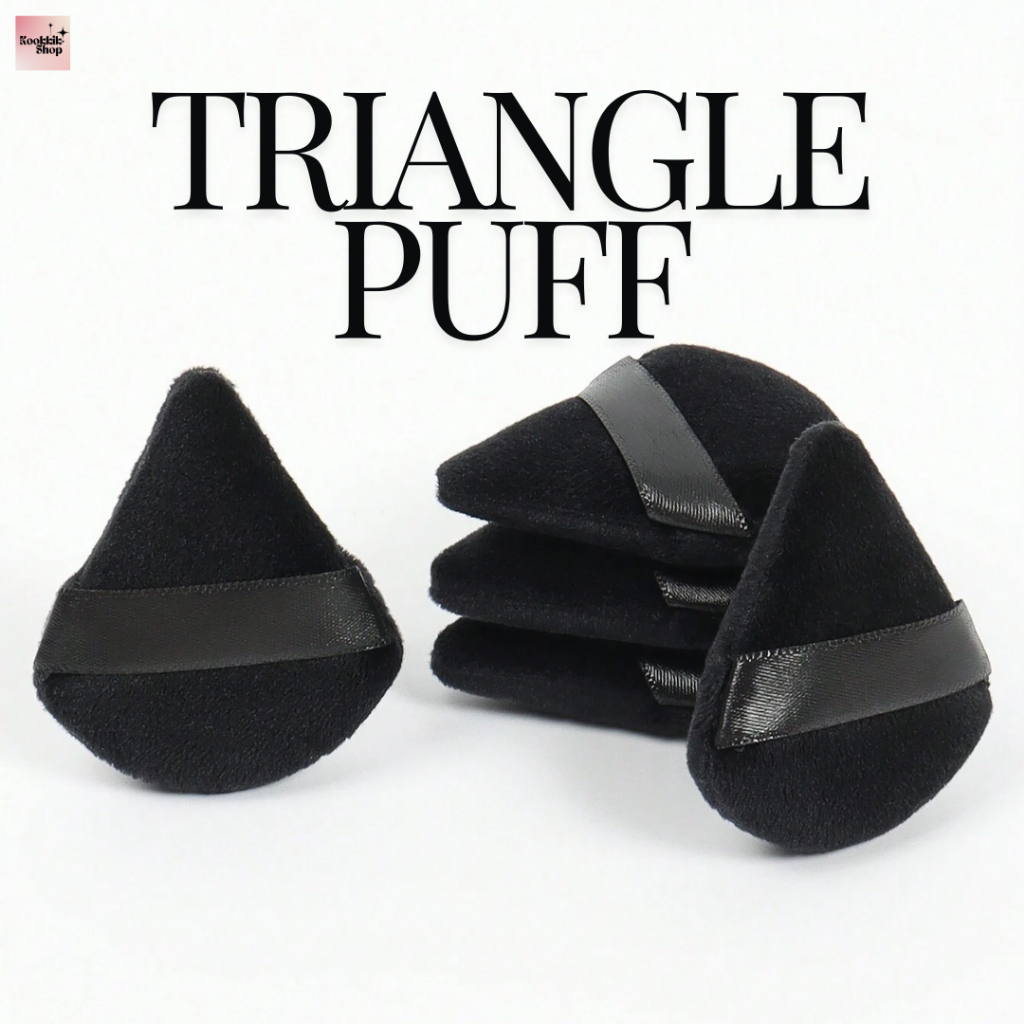 PS-013 พัฟแป้งฝุ่น สามเหลี่ยม สีดำ | Triangle Powder Puff สำหรับแป้งฝุ่น คุมมัน เซตผิว (พร้อมส่ง)