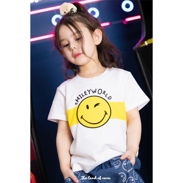 Thelandofvava : LOOK6 VNYT107004 เสื้อยืดเด็กผู้หญิงSMILEY ลิขสิทธิ์แท้จาก vava