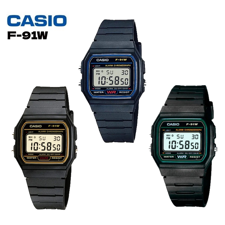 🎉Casio F91 🚚นาฬิการาคาถูก-ราคาส่ง คาสิโอ้เกรดเอ สายยาง ทรงสปอร์ต ระบบดิจิตอล