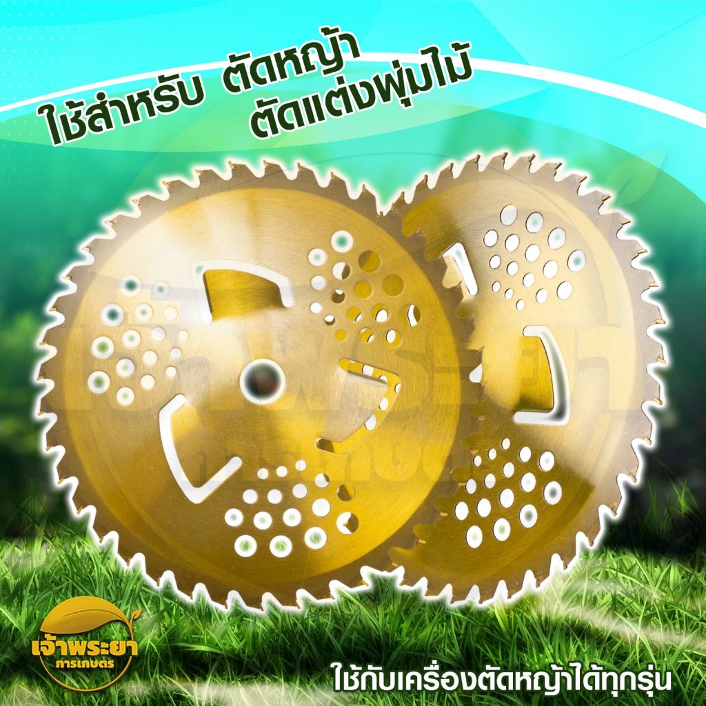ใบตัดหญ้าสีทอง กันหญ้าพัน ตัดไม้ วงเดือน 10 นิ้ว 40 ฟัน คมจัด ของแท้จริง
