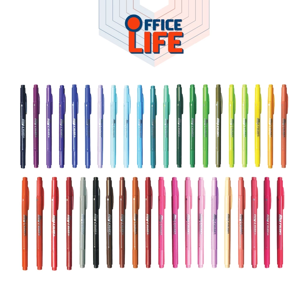 DONG-A (ดองอา) My Color ปากกาสี ปากกา มายคัลเลอร์ 2 TWIN-TIP สองหัวในด้ามเดียว ( 1 ด้าม )