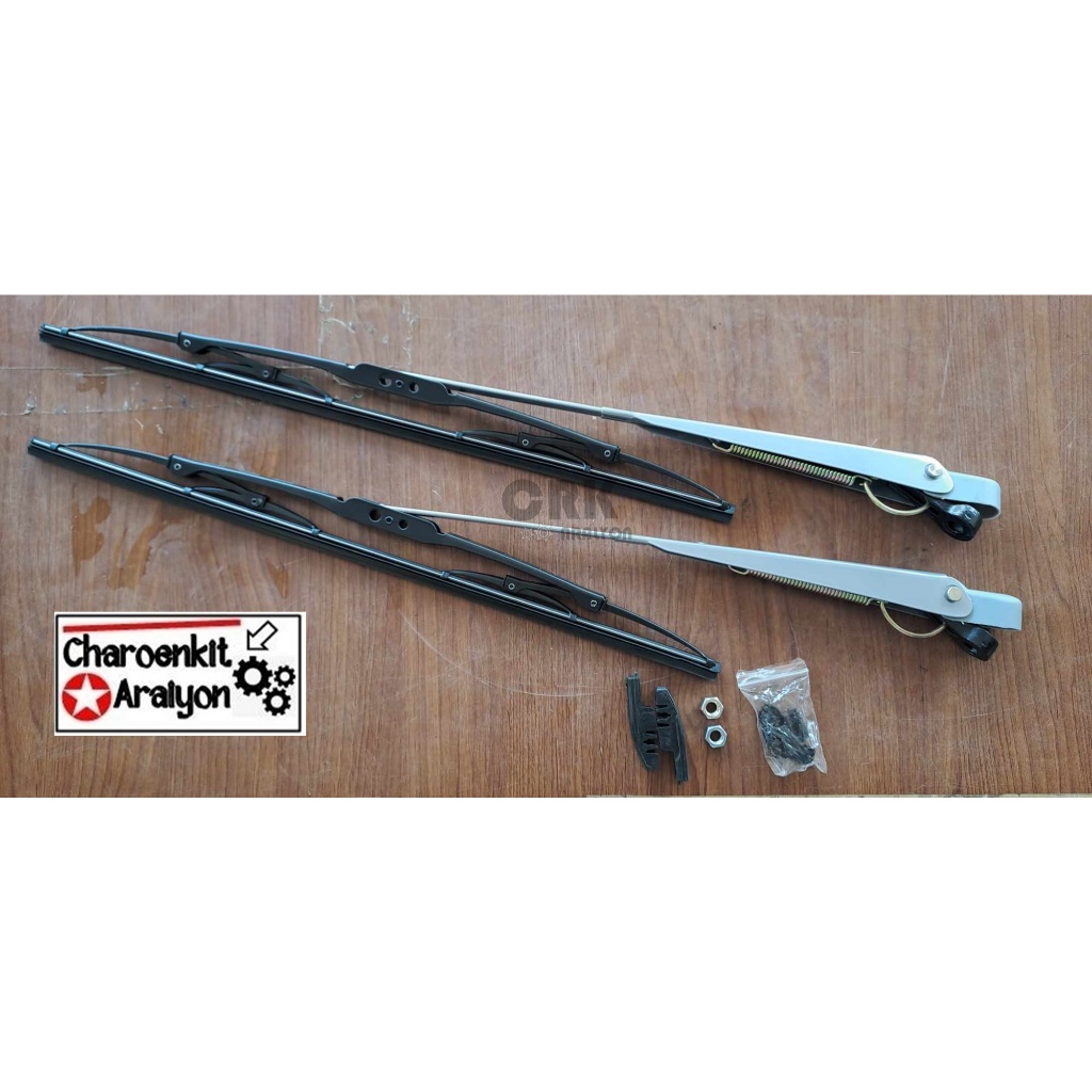 DATSUN ดัทสัน 720 SD23 PICKUP ก้านใบปัดน้ำฝน + ใบปัดน้ำฝน + กิ๊บล็อค ก้านสีเทา คู่ละ