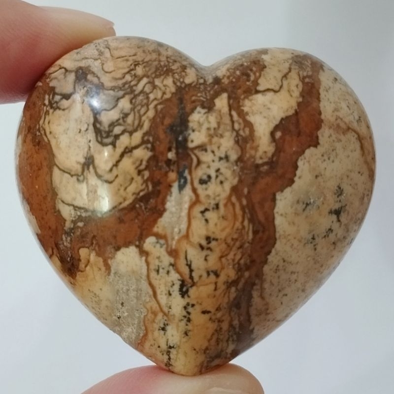 หินพิคเจอร์ส แจสเปอร์ picture jasper ทรงรูปหัวใจ หินสะสม
