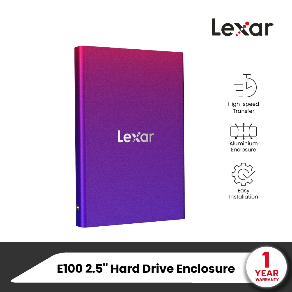 Lexar 2.5 Inch Hard Drive Enclosure (LPAE100-RNBNG) กล่องสำหรับแปลง 2.5-inch SATA SSD ให้เป็น Extern