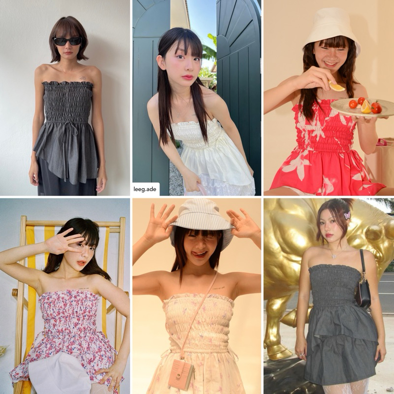Arista strapless เกาะอกปลายบานแต่งโบว์ข้าง Highestjump