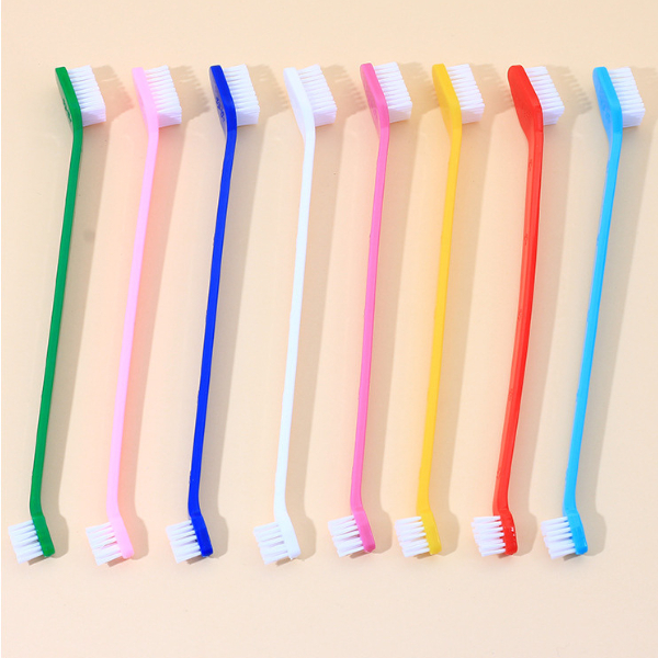 ID888 แปรงสีฟันสัตว์เลี้ยง ด้ามยาว ทำความสะอาดช่องปากสุนัข คละสี พร้อมส่ง