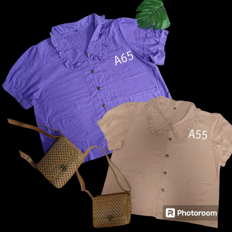 เสื้อคอปกผ้าฝ้ายนุ่มใส่สบายค่าเฟ่สวยๆ