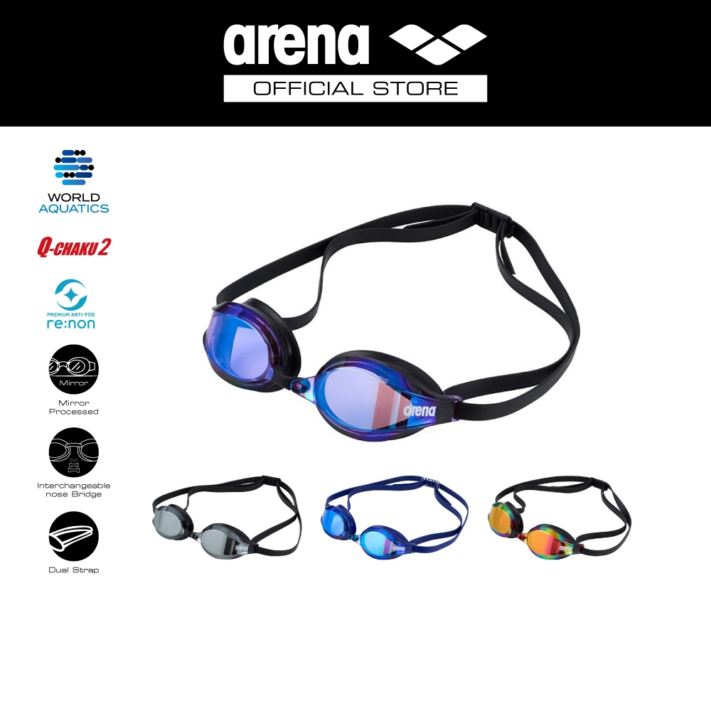 ARENA แว่นตาว่ายน้ำ แว่นตาดำน้ำ สำหรับการแข่งขัน Racing goggle-Q-CHAKU2 รหัส ASVYKN – โปรปัง