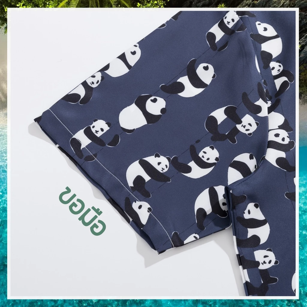 Hawaii Shirt เสื้อเชิ้ตแขนสั้น ลายดอกไม้ ทรงหลวม สไตล์ฮาวาย thumbnail 3