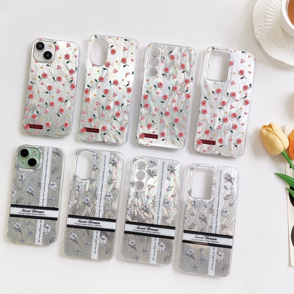 case ออปโป้ A15 เคสลายดอกไม้ เคส OPPO Reno10 RENO8T RENO5 RENO4 A52020 A58 A54 A53 A18 A17 A16 A15 A5S A15S A12 A77S A78