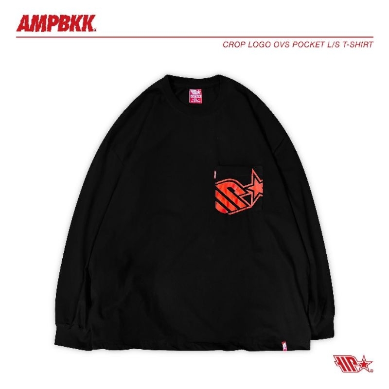 A.M.P. “CROPPED LOGO” OVS POCKET LONG SLEEVE TEE